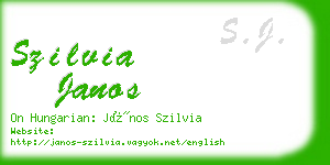 szilvia janos business card